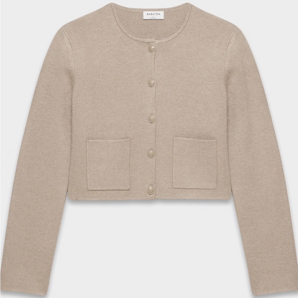 Aritzia Babaton Notable Cardigan - Heather Nomad Taupe XXS